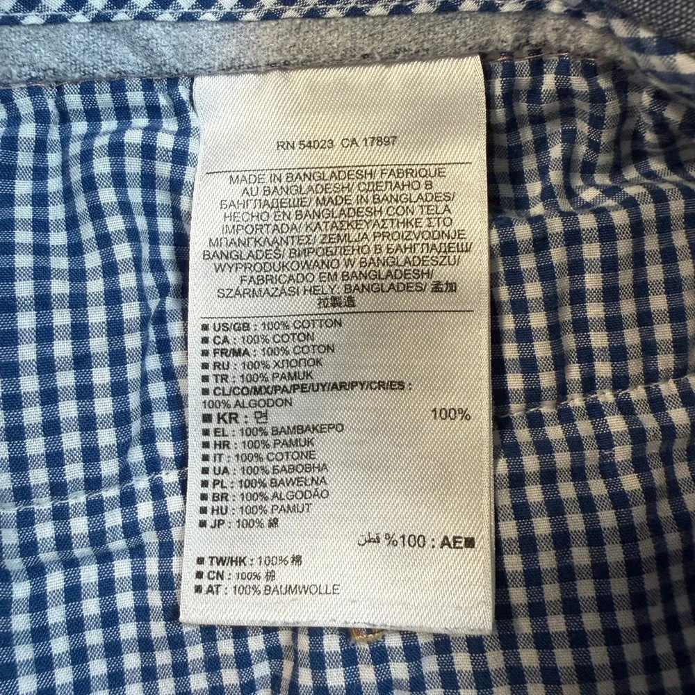 Banana Republic Aiden Shorts Mens 33 Red White Micro Stripe Slim Fit Chino 9in